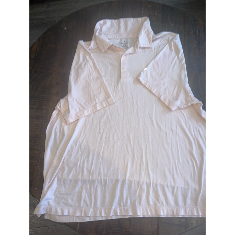 Fabletics Mens 2X Polo Shirt Light Pink Short Sleeve Cotton Modal Stretch Logo